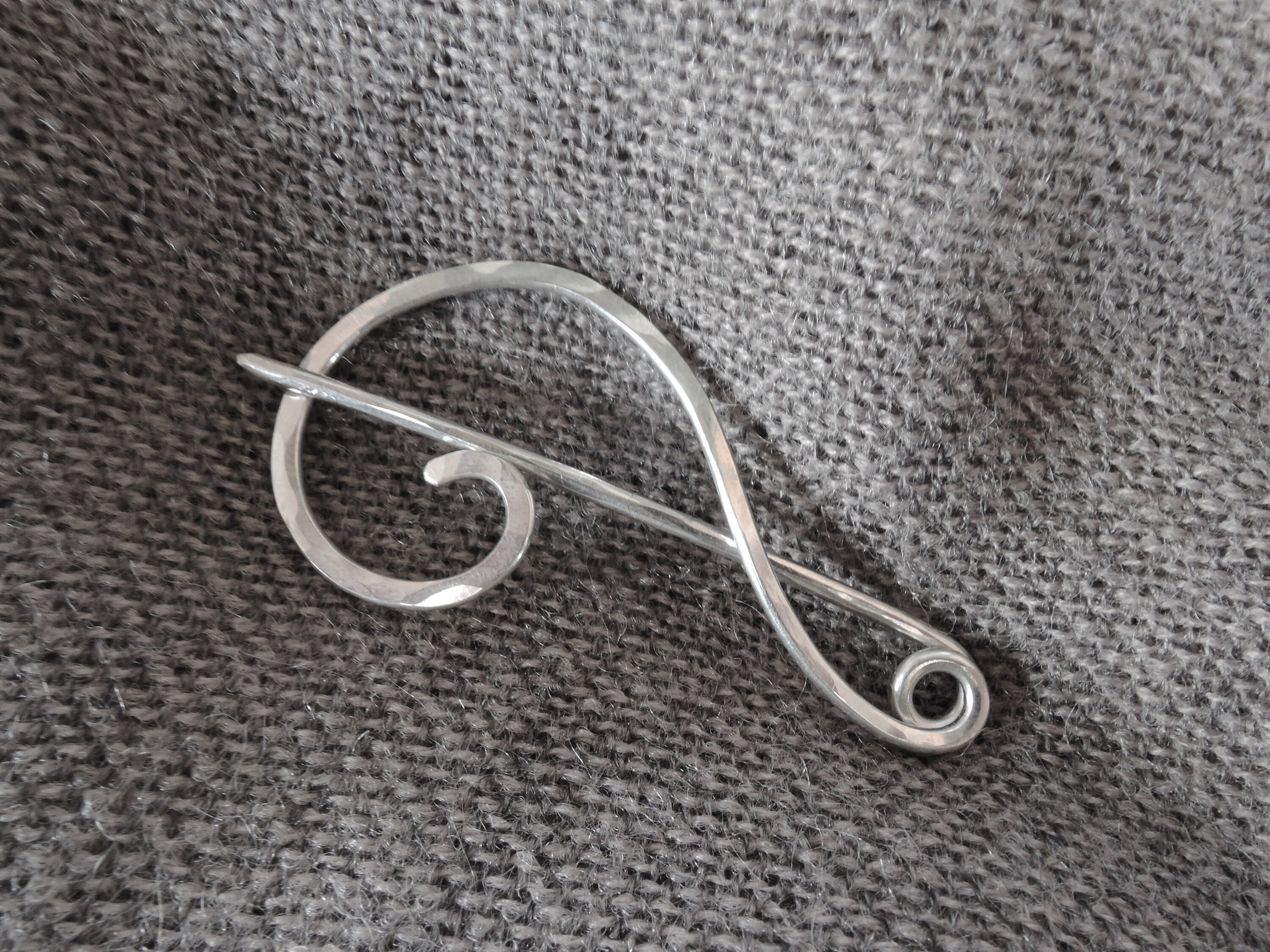 Silver shawl pin Sterling silver 925 Minimalist modern shawl Etsy