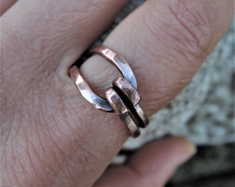 Hammered copper ring - Simple copper ring for men and women - Minimalist copper jewelry - Belt ring - Bond ring - Rustic copper