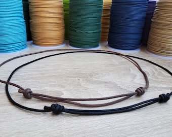 Adjustable Cotton Cord Necklace 2 mm  Unisex Sliding knots  jewelry cord Choker for pendant String necklace