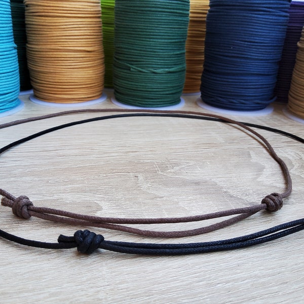 Adjustable Cotton Cord Necklace 2 mm  Unisex Sliding knots  jewelry cord Choker for pendant String necklace