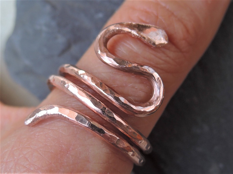 Copper snake ring Natural raw copper ring Coil ring Etsy