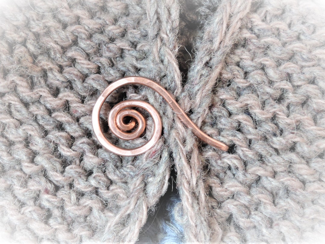 Hammered Copper Cardigan Fastener/clip Double Hook Knitting Accessories ...