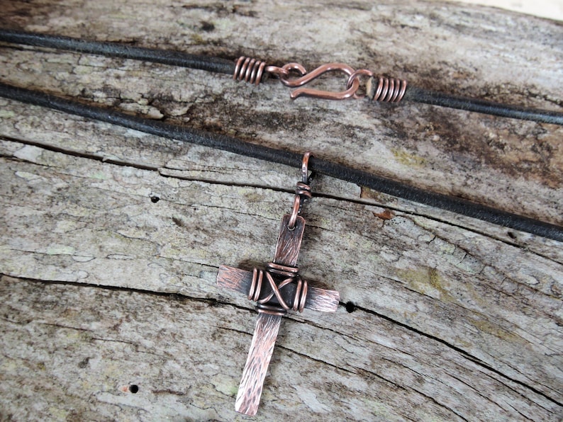 Herren Kupfer Kreuz rustikale massive Kupfer Kreuz Draht | Etsy