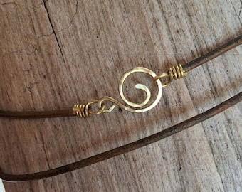 Leather Cord Necklace 2 mm - Various colors - Thin jewelry cord for pendants - Genuine leather Handmade clasp copper, brass, sterling silver