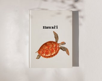 Hawai'i Travel Journal- Honu Green Sea Turtle and Bird of Paradise Back