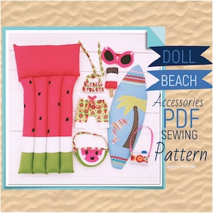 22 Inch Doll Clothes 'Beach Holiday' Collection Sewing Pattern | Step by Step Photo Tutorial | Insrant Digital Download