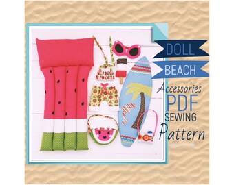 22 Inch Doll Clothes 'Beach Holiday' Collection Sewing Pattern | Step by Step Photo Tutorial | Insrant Digital Download