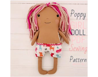 PDF 14 Inch Girl Doll 'Poppy' Sewing Pattern | Step by Step Photo Tutorial | Instant Digital Download