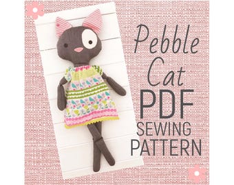 PDF 22 pouces pour poupée chat « Pebble » + Patron de couture pour robe d'été | Tutoriel photo étape par étape | Téléchargement numérique instantané