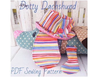 PDF Dachshund Doll with 8 Items of Clothing & Accessories Sewing Pattern | Step by Step Photo Tutorial  | Instant Digital Download