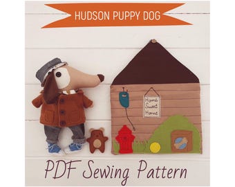 PDF 8 Inch Puppy Dog Doll 'Hudson' + Clothes, Accessories & Kennel Sewing Pattern | Step by Photo Tutorial| Instant Digital Download