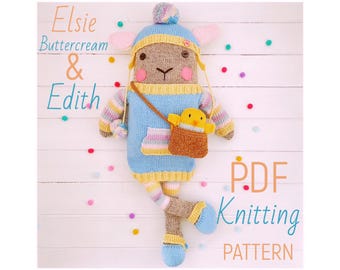 PDF Easy Knit Lamb & Chick Dolls 'Elsie Buttercream' and 'Edith' Pattern| Step by Step Photo Tutorial|Instant Digital Download