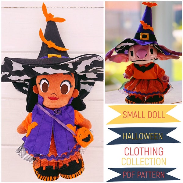 Small Girl Doll Customisable Halloween Clothing Collection and Accessories Fits Nuimos PDF Sewing Pattern & Photo Tutorial Digital Download