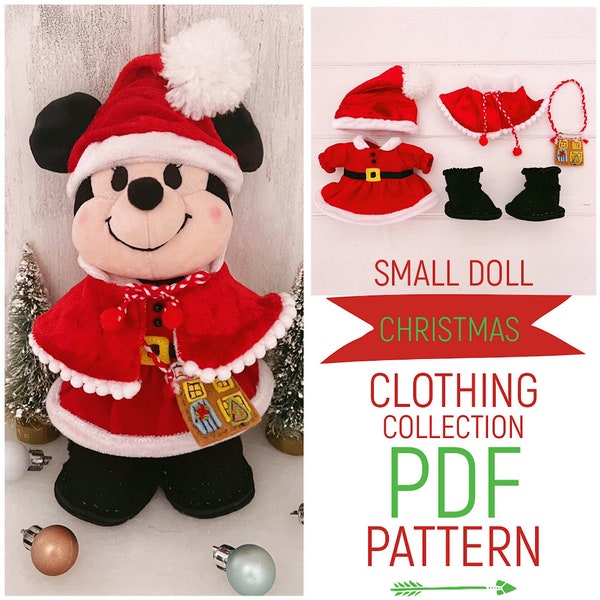 Small Girl Doll Christmas Holidays Clothing Collection and Accessories Fits Nuimos PDF Sewing Pattern & Photo Tutorial Digital Download