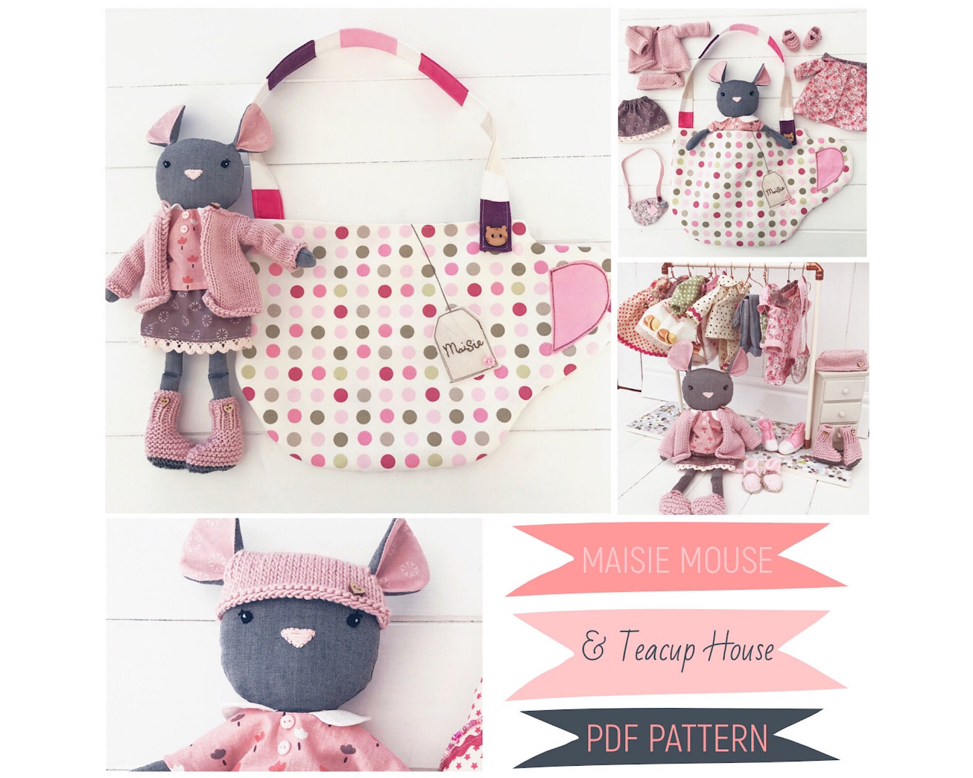 Small Mouse Dress Up Doll 'Maisie' with Custom Doll Clothes, …