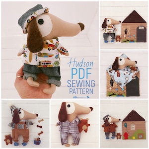 Dress Up Cloth Puppy Dog Mini Doll with Clothes & Accessories Plus Kennel House PDF Sewing Pattern and Photo Tutorial Digital Download