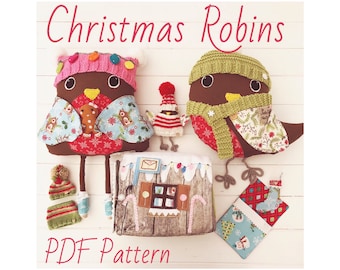 PDF Robin Bird Dolls with Knitted Accessories + Mailbox House Sewing Pattern | Photo Tutorial | Instant Digital Download