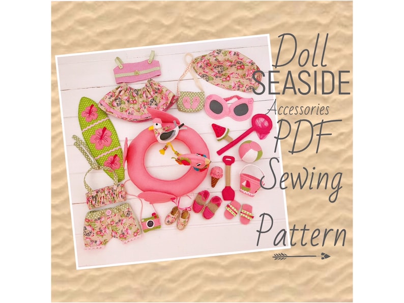 PDF 14 Inch Girl Doll Summer Clothing & Accessories Sewing Pattern | Step by Step Photo Tutorial | Instant Digital Download image 1