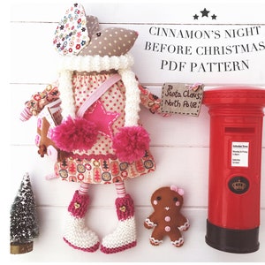 Dress Up Mouse Cloth Doll 'Cinnamon' & her 'Night Before Christmas' Doll Clothes and Accessories PDF Sewing Pattern and Photo Tutorial