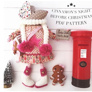Dress Up Mouse Cloth Doll &#39;Cinnamon&#39; & her &#39;Night Before Christmas&#39; Doll Clothes and Accessories PDF Sewing Pattern and Photo Tutorial