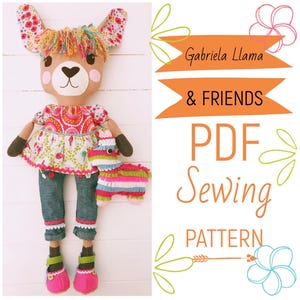 PDF Llama Doll 'Gabriela' + Clothes, Accessories and Felt Cactus and Piñata Friends Sewing Pattern | Photo Tutorial |Digital Download