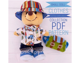 Small Boy Doll 'Little Explorer' Collection Customisable Boy Doll Clothing and Accessories fits Nuimos PDF Sewing Pattern & Photo Tutorial