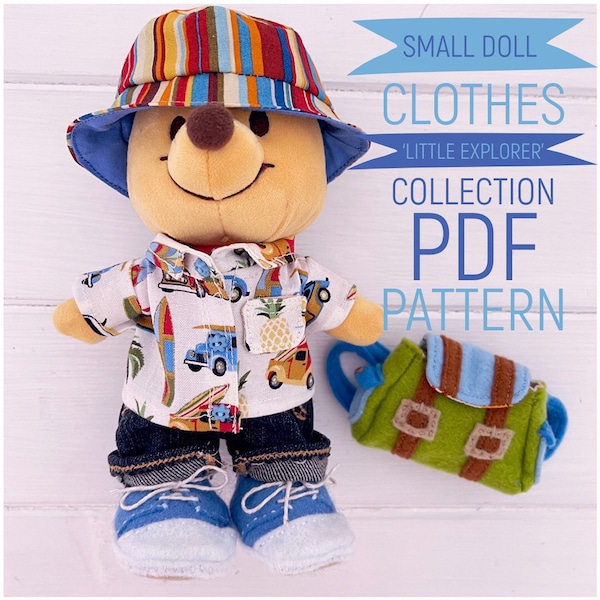 Small Boy Doll 'Little Explorer' Collection Customisable Boy Doll Clothing and Accessories fits Nuimos PDF Sewing Pattern & Photo Tutorial