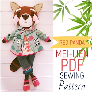 Red Panda Cloth Doll 'Mei-Lien' with Clothes PDF Sewing Pattern & Photo Tutorial Digital Download