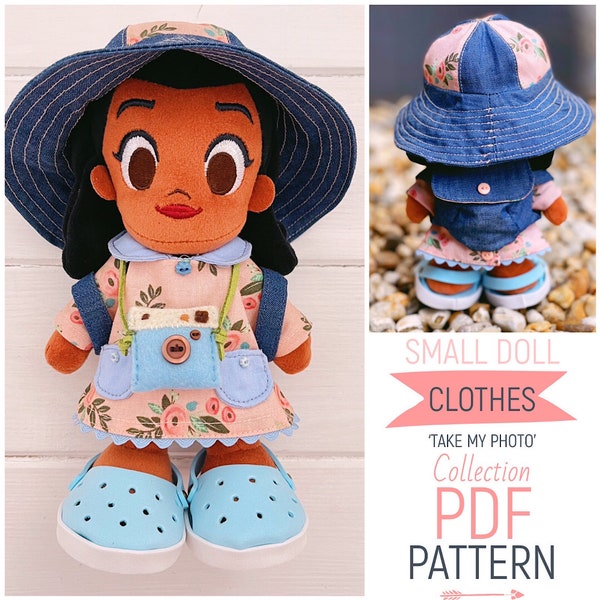 Small Girl Doll Customisable Doll Clothing Collection and Accessories 'Take My Photo' Fits Nuimos PDF Sewing Pattern & Photo Tutorial