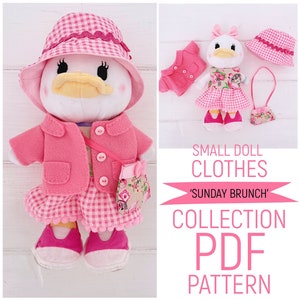 Small Girl Doll Customisable 'Sunday Brunch' Clothing Collection and Accessories Fits Nuimos PDF Sewing Pattern & Photo Tutorial