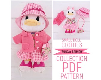 Small Girl Doll Customisable 'Sunday Brunch' Clothing Collection and Accessories Fits Nuimos PDF Sewing Pattern & Tutorial