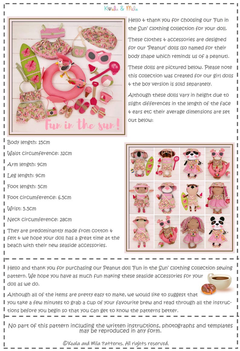 PDF 14 Inch Girl Doll Summer Clothing & Accessories Sewing Pattern | Step by Step Photo Tutorial | Instant Digital Download image 17