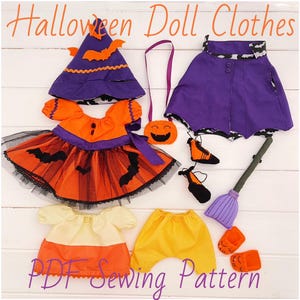 Halloween Doll Clothes & Accessories PDF Sewing Pattern | Step by Step Photo Tutorial | Instant Digital Download