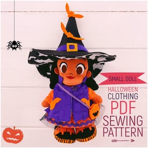 PDF Mini Doll Halloween Clothing + Accessories Fits Nuimos Sewing Pattern | Step by Step Photo Tutorial | Instant Digital Download