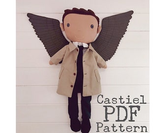 PDF Supernatural TV Show Inspired 'Castiel' Angel Cloth Doll + Clothes Sewing Pattern | Photo Tutorial | Instant Digital Download
