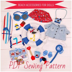 PDF Sewing Pattern For Boy Doll Summer Clothing & Accessories 'Day at the Beach' Collection | Photo Tutorial | Instant Digital Download