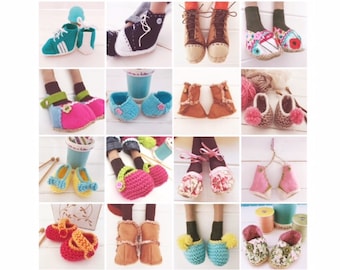 PDF 22 Inch Doll Shoes Sewing Pattern Bundle for Dolls with Feet | Step by Step Photo Tutorial | Instant Digital Download