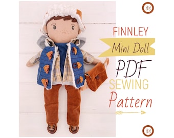 PDF Small Boy Doll 'Finnley' + Clothes & Accessories Sewing Pattern | Step by Step Photo Tutorial | Instant Digital Download