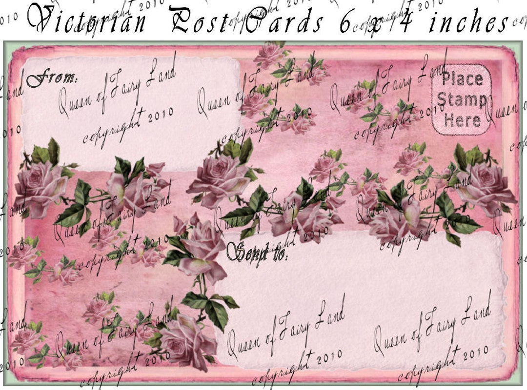 Digital Collage Sheet Post Card Papers, Scrapbook, Tags, Digital Art ...