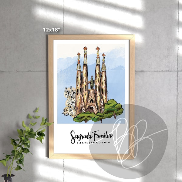 La Sagrada Familia, Barcelona Spain, Barcelona Wall Art, Printable Architecture Antonio Gaudi