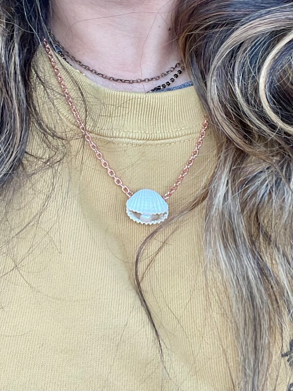 Pearl Shell Necklace: Ocean Life Jewelry, Nature Lover Gift