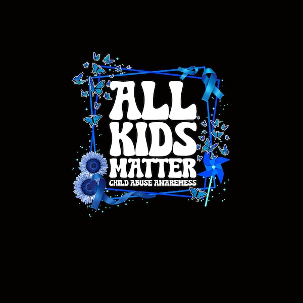 AllKids - Matter Blue Ribbon,  Every Child Matters, Child Abuse Awareness PNG, Sublimation, Waterslide, Clipart,Social Worker, Foster Parent