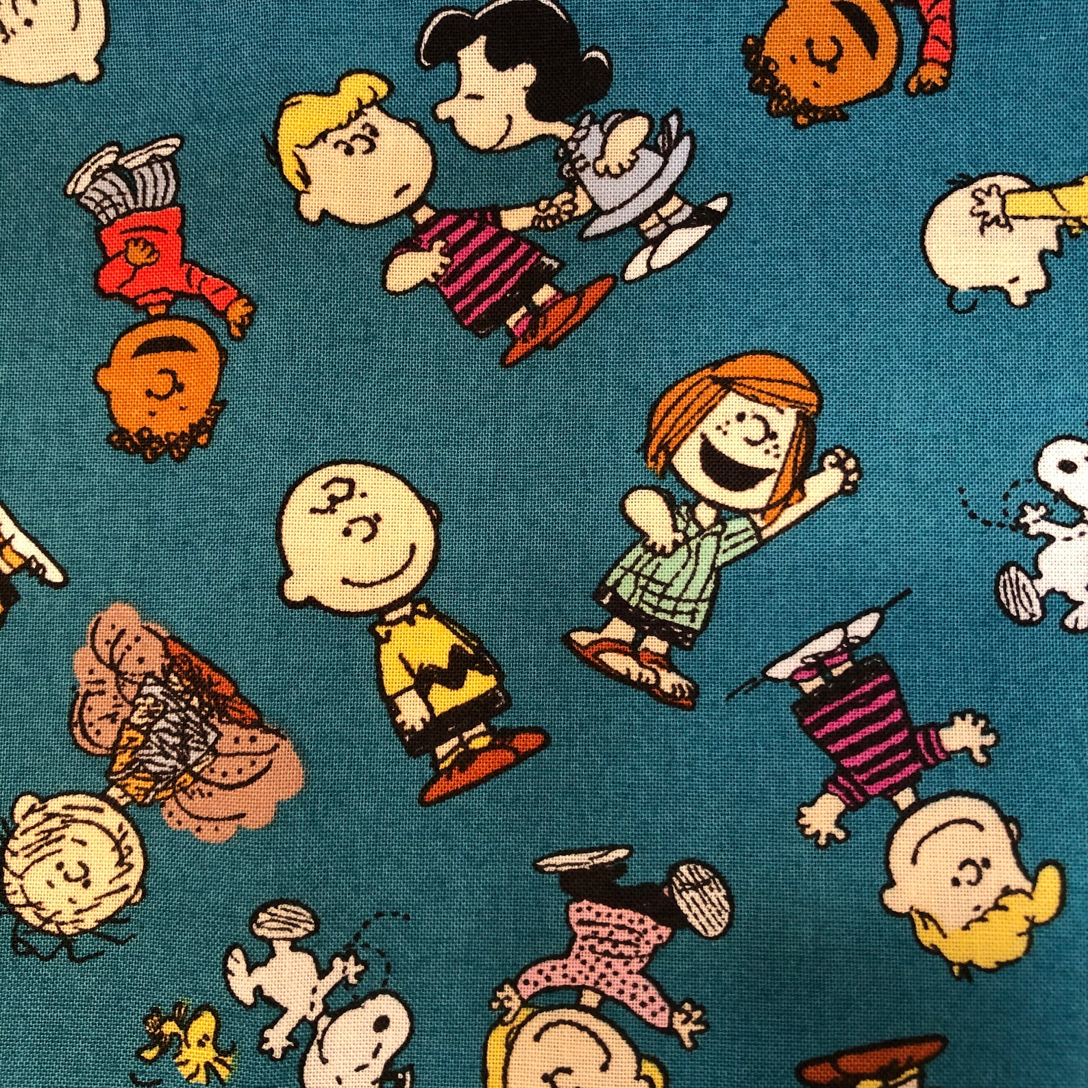 Peanuts Fabric Cotton Fat Quarters of Red or Teal Multimix Etsy