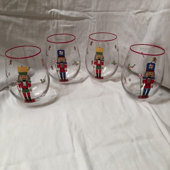Home Essentials Nutcracker Stemless Glass - Set of 4
