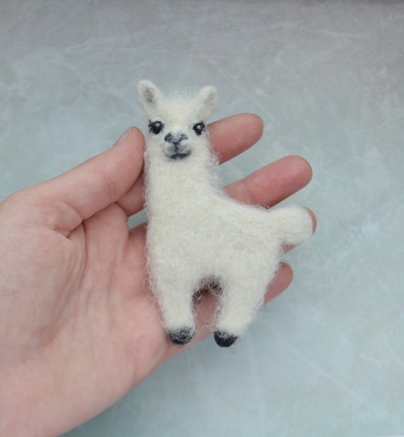 Needle felt cute llama pin Miniature lama Alpaca jewelry for | Etsy