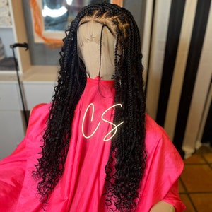 Full Lace Human Braid Wig Bohemian