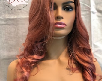 Luxury Closure a Wig Rose Gold Pink