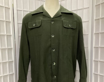 1940s Green Wool Army Shirt