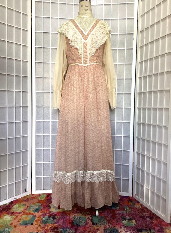 1970s Gunne Sax Inspired Prairie Dress - image 1