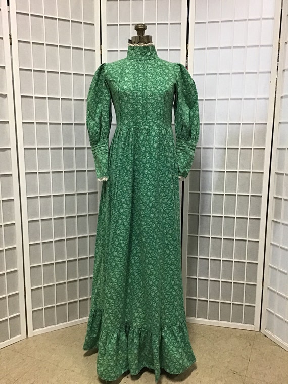 1970s Laura Ashley Prairie Dress, Dyers and Printe